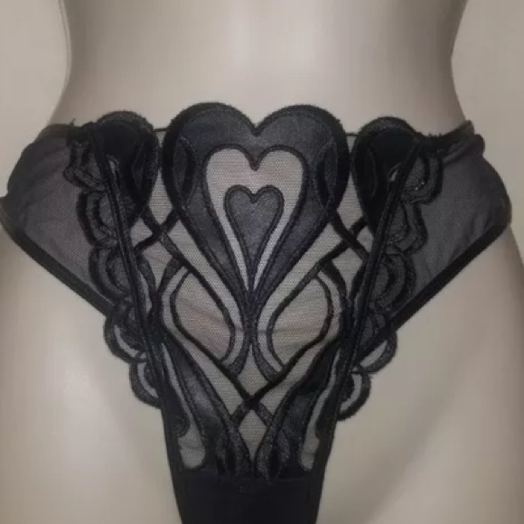 🖤 Honey Birdette 🖤 Rare Black Heart Brief 🖤 NEW! ✨ Never worn! LARGE - Picture 4 of 12